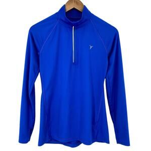OLD NAVY ACTIVE GO DRY Quarter Zip Activewear Pullover Blue Size XS Thumb Holes